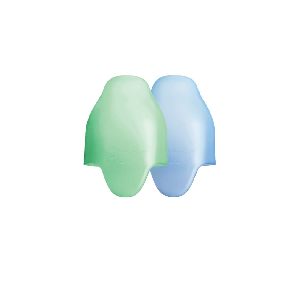 Capuchon en silicone bleu et vert pour biberon (lot de 2) Pura